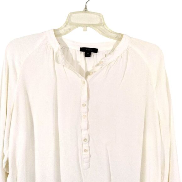 J Crew Womens Size Med White Top Lightweight Long Sleeve - Picture 3 of 5